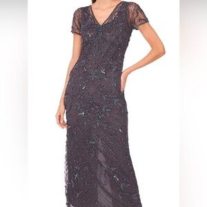 Pisarro Nights Purple Embellished Maxi Dress